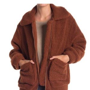 Nordstrom teddy zip up jacket